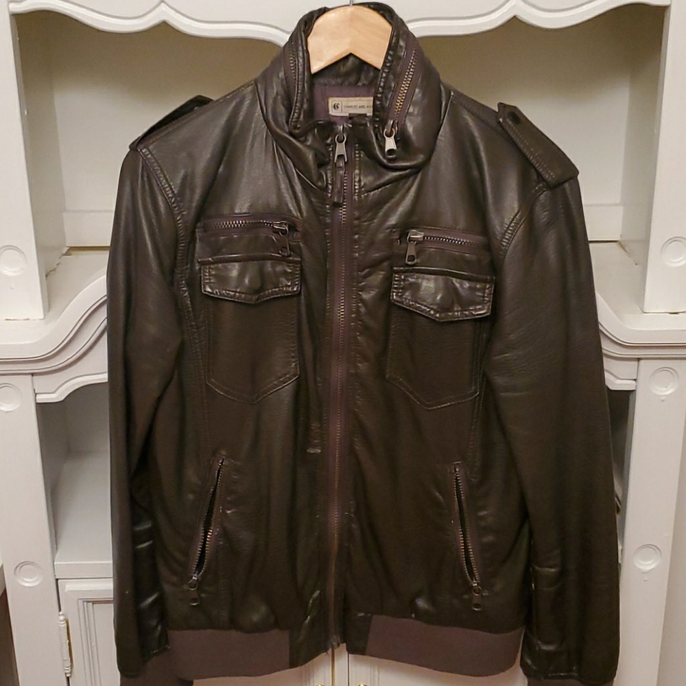Brown leather jacket